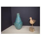 Bay Keramik Vase/ Hand Carved Decoy