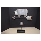 Galvanized Pig Metal Weathervane Decor