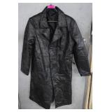 Men's Leather Trench Coat. Missing One Button