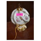 Small White And Gold Colored Glass Panel Lamp