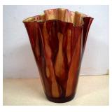 Murano Style Art Glass Handkerchief Vase