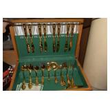 Wooden Flatware Chest w/ 23K GE Tableware