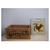 Small Apple Crate Box & Ceramic Delicious Chicken