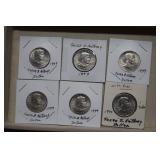 (6) 1979 S.B. Anthony Dollars - One Has Wide Rim