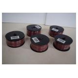 5 Rolls Of 24 AWG Red/Black Bonded Zip Wire
