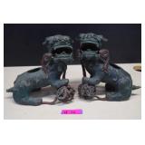Vintage Chinese Bronze/Brass Fu Gaurdian Dogs
