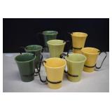 8 Bauer Pottery Mugs