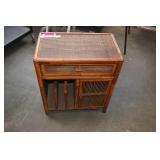 Vintage Bamboo Record Cabinet