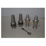 Lot MISC Aluminum/Metal Salt & Pepper Shakers &