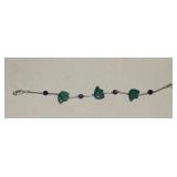 Sterling, Malachite & Blue Bead Bracelet