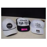 Three Trucker Caps. Par-Tee, Wrangler & Dally Time