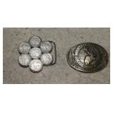 Two Belt Buckles-Buffalo Nickels/Rocky Mtn Elk