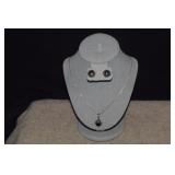 Sterling Onyx Necklace & Earrings    Mexico