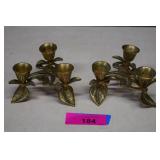 Pair of Solid Brass Candle Holders