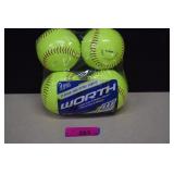 Four Worth Slow Pitch Softballs. New