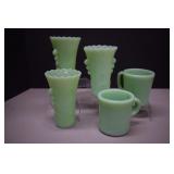 Jeanette Jadeite Glass Vases & Mugs