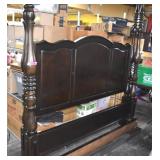 7' Tall 4 Poster Bed w/ Wood Rails & Accessories
