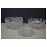 Lot Vintage Heavy Crystal Bowls MORE