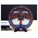 MIB, Texas Rangers Art Glass Wall Clock