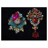 Two Beautiful Very Colorful Brooches