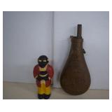 Uncle Moses Cast Iron Bank/ Replica Civil War Flas