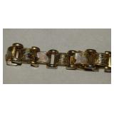 Toledo Damascene Link Bracelet w/ White Lucite &
