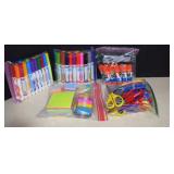 Back To School Lot,Markers,Glue Sticks,Scissors &