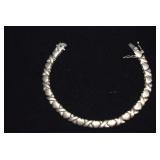 Sterling Silver Hugs & Kisses Bracelet 13 Grams