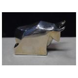 Modernist Dansk Silver Plate Bull Paperweight