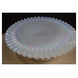 Vtg. Fenton Opalescent Iridescent Pedestal Cake
