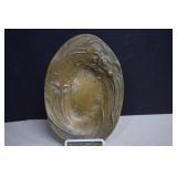Vintage Solid Brass Art Nouveau Dresser Tray