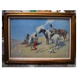 Frederic Remington 'Smoke Signal' Textured Canvas