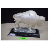 White Buffalo Poly Resin 'The Bronze Works' Statue