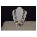 Vtg Beaded Necklace in Continental Gold Box-Dallas
