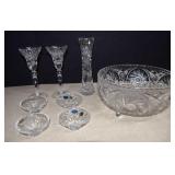 Assortment Of Bohemia Crystal & Cut Crystal,