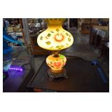 3-Way Vintage Floral Glass Hurricane Lamp