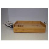 House UR Home Bamboo Bedside Shelf With Charge -