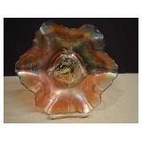 Vintage Dugan,Marigold Carnival Glass Pony Bowl