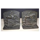 Vintage Hubley Cast Iron Fox Hunt Bookends