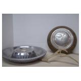 Lot Vintage 2  Metal Hub Caps & Antler