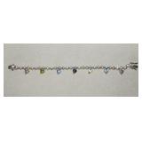 Sterling & Tourmaline Hearts Bracelet