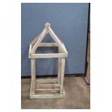 Hand Crafted Wood Framed Lantern Holder  Decor