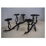 Two Wrought Iron Candle Holders