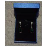 Austrian Crystal Earrings in Box - Clear/Green
