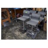 Four Chrome & Mesh Seat  Adjustable Bar Stools