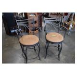 Two Metal Stools. 360 Swivel. 23' From Floor