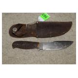 Cattaraugus Fixed Blade Hunting Knife/Horn Handle