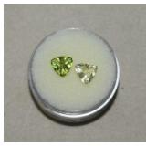 2.0 Tcwt Peridot & Citrine Trillions in Gem Jar