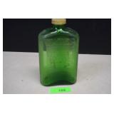 Vintage Green Glass Refrigerator Embossed Water