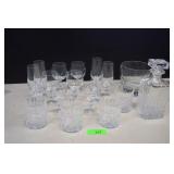 Crystal Bar Glasses, Decanter & Ice bucket